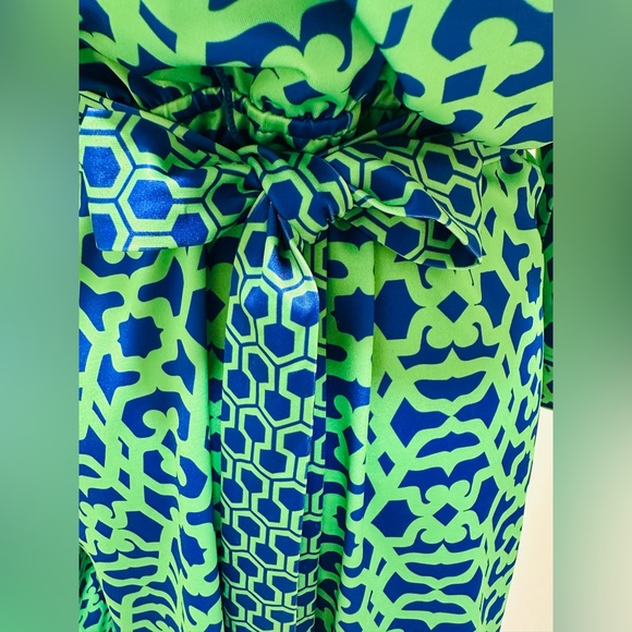 Gretchen Scott NWT Jersey Wrap Dress Diva (18) Kelly Green ResortWear Vacation - Picture 6 of 10